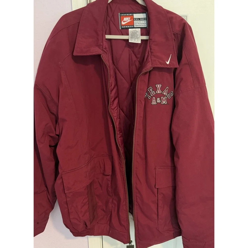 VINTAGE Nike Texas A&M Aggies Men's XXL Jacket Full Zip Quilted Football NCAA